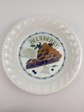 VTG Himark Korea Blueberry Pie Recipe Plate The Golden Pie Collection 10.5 in